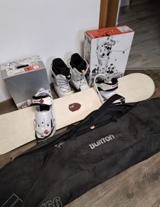 46 Burton boots and snowboard for sale