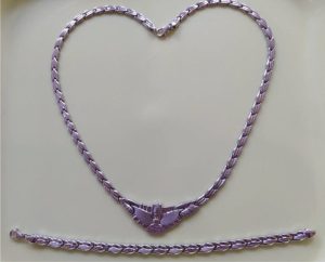 Silver necklace and bracelet set for sale