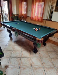 8-figure carved pool table for sale with all accessories