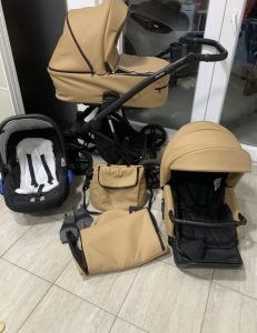 Camel artificial leather Mamakiddies 3in1 stroller