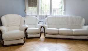 Original Italian Leather Seating Set (3+1+1) Sofa/Armchairs