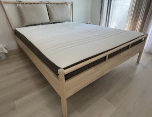 IKEA Björksnas bed frame with Luröy bed frame and Hövag mattress