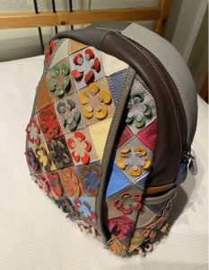 Brand new! genuine leather patchwork backpack