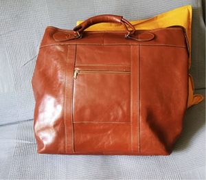 Large travel bag made of quality leather